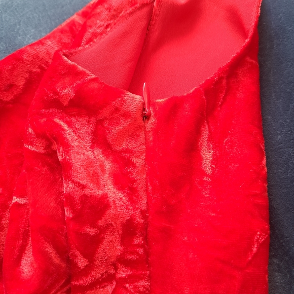 Free People Anthropologie red ballerina velour and chiffon dress - Picture 6 of 8